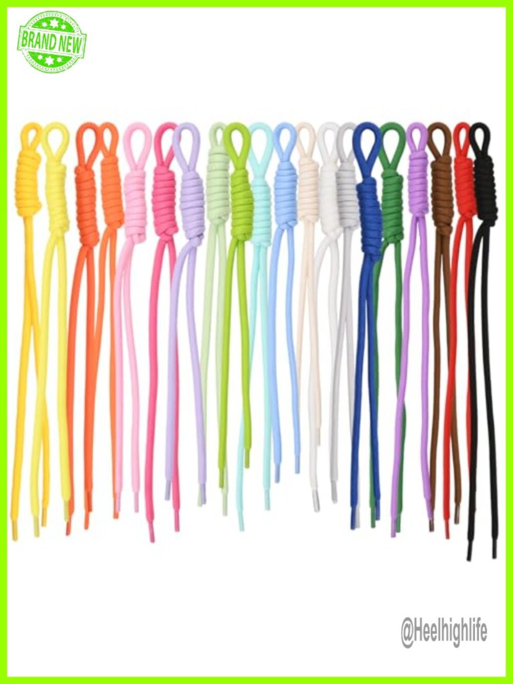 20pc Nylon Paracord Keychain Set Braided Rope Bag Charms Purse